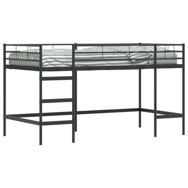 vidaXL Lit mezzanine pour enfant noir 90 x 200 cm acier