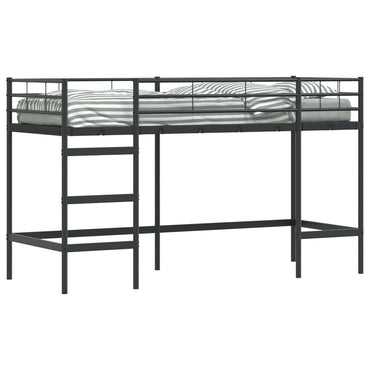 vidaXL Kinderloftbett Schwarz 99,5 x 190 cm Stahl