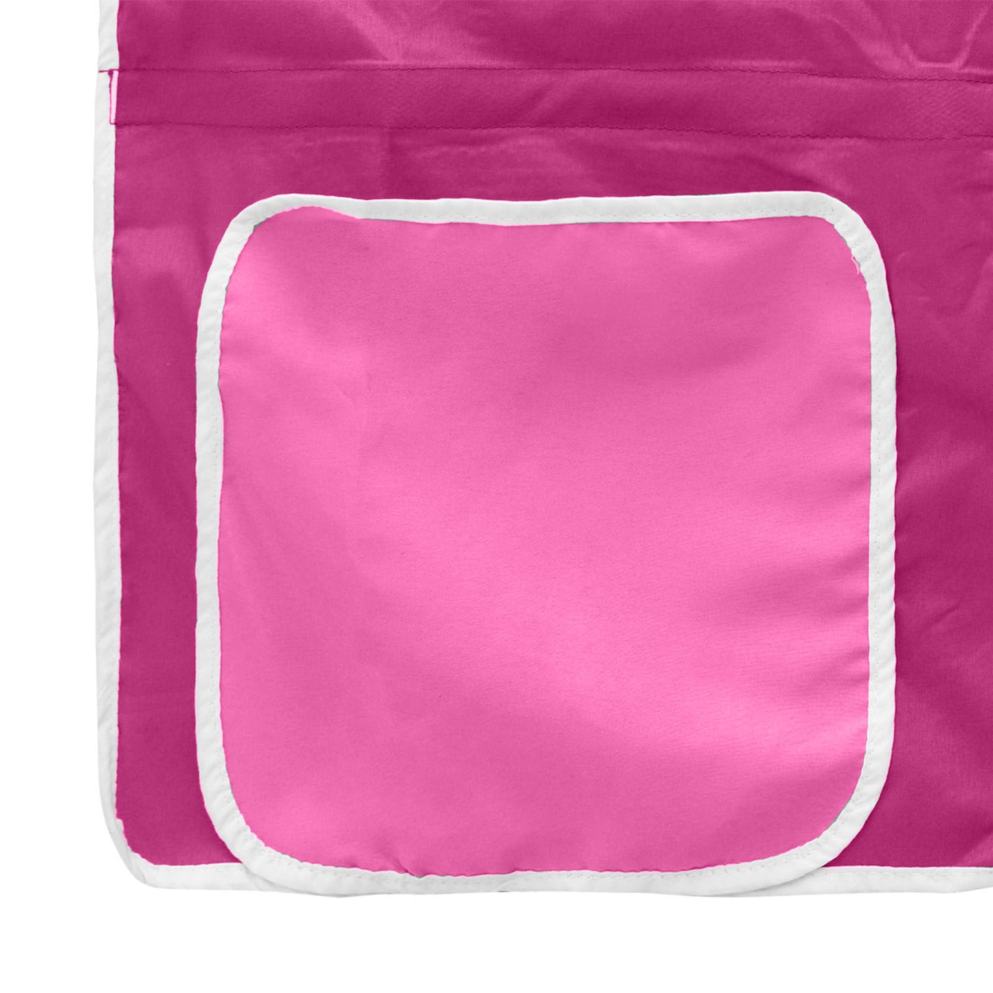 Kinder Loft Bettgestell mit Vorhängen Schwarz und Pink