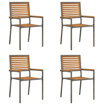 vidaXL Chaises de jardin empilables 4 pcs Marron et gris