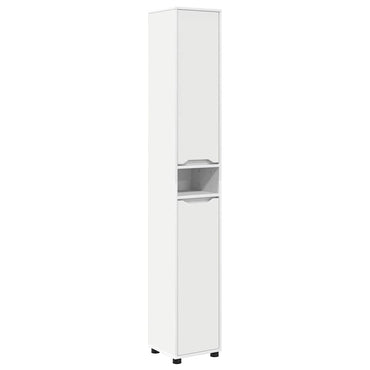 vidaXL Armoire de salle de bain avec porte Blanc 30,5 x 30 x 195 cm Bois d'ingénierie