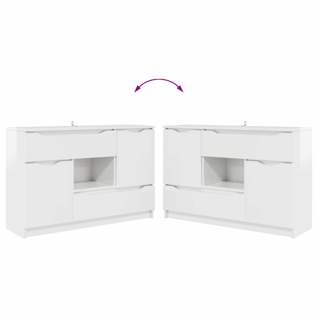 vidaXL Sideboard Hochglanz Weiß 100 x 30 x 65,6 Holzwerkstoff