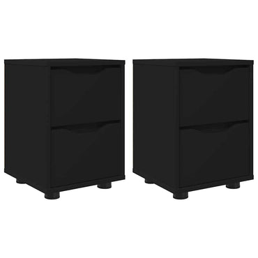 vidaXL Nachttische 2 pcs Schwarz 30,5 x 30 x 43 cm Holzwerkstoff