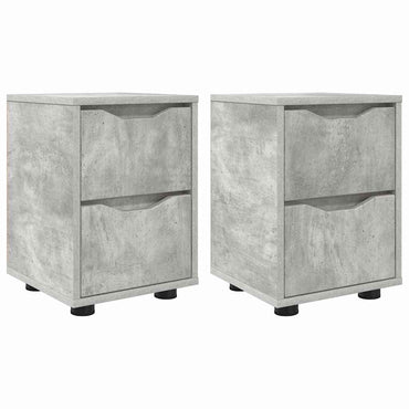 vidaXL Nachttische 2 pcs Beton Grau 30,5 x 30 x 43 cm Holzwerkstoff