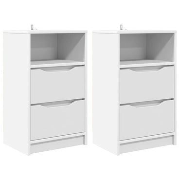 vidaXL Nachttische 2 pcs Weiß 40 x 30 x 467 cm Holzwerkstoff