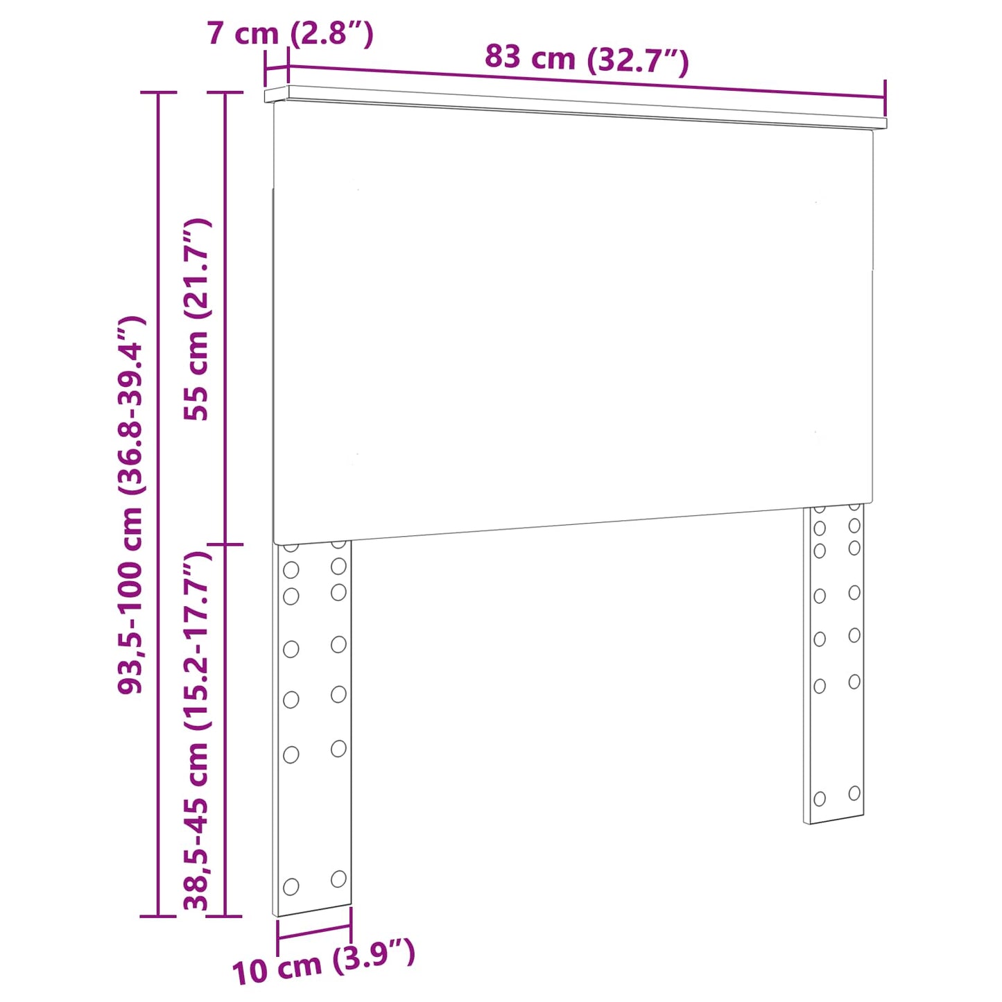 vidaXL Kopfteil Geräucherte Eiche 80 cm Holzwerkstoff
