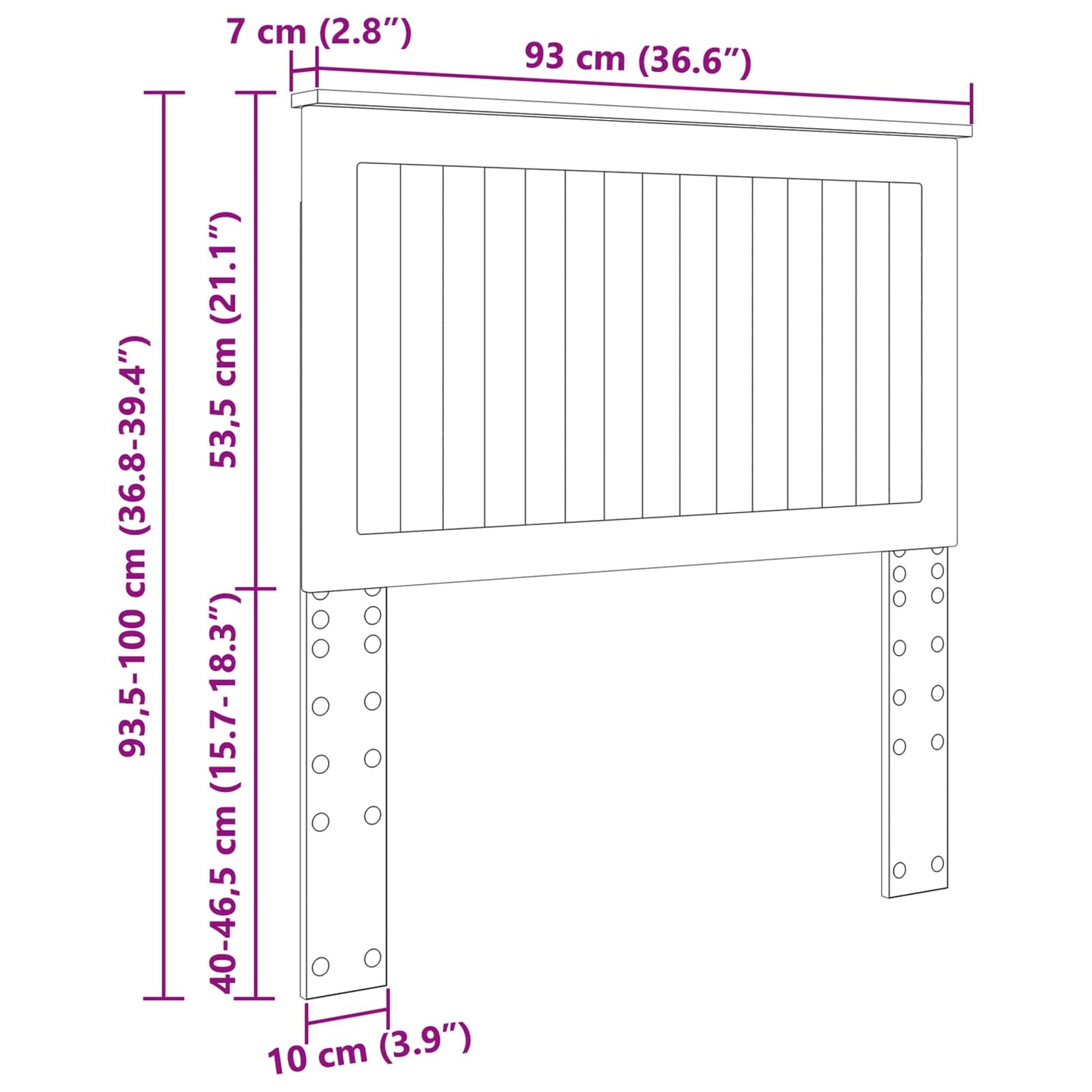 vidaXL Kopfteil mit Kopfteil Weiß 90 cm Holzwerkstoff