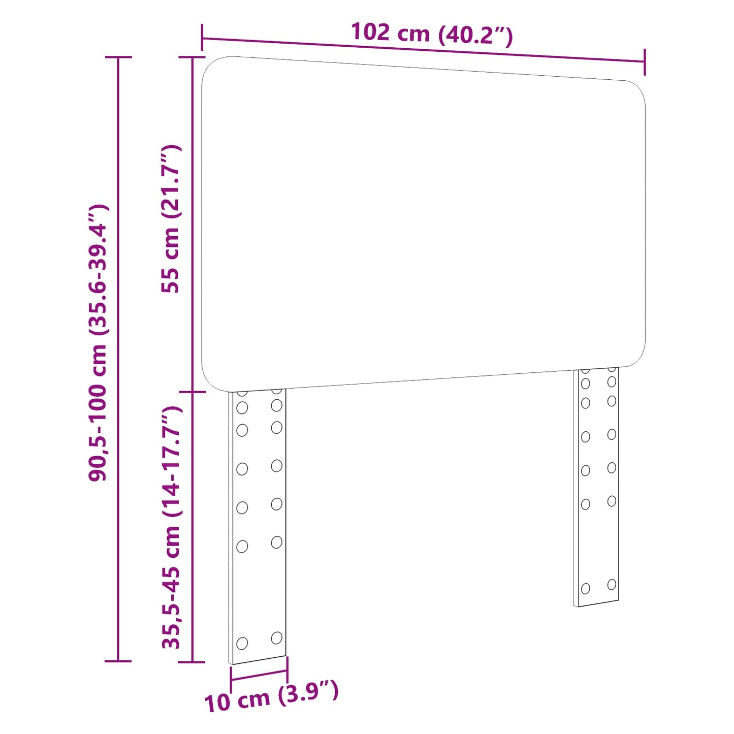 vidaXL Kopfteil Glänzend Weiß 100 cm Holzwerkstoff
