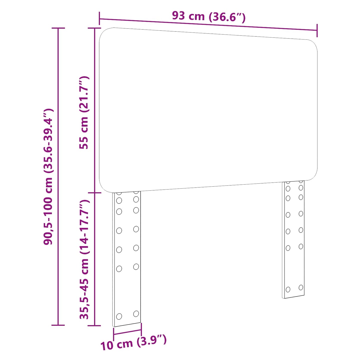 Kopfteil Artisan-Eiche 90 cm Holzwerkstoff