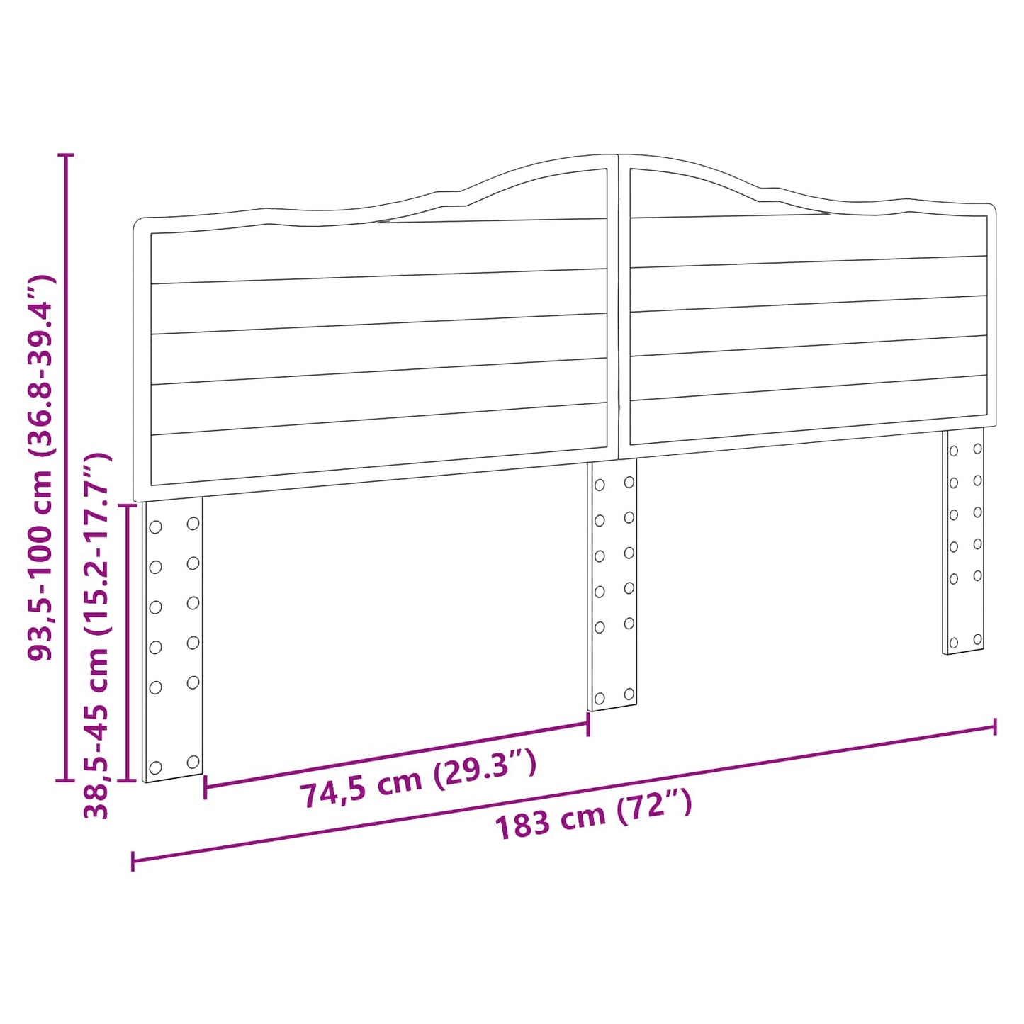 vidaXL Kopfteil Graues Sonoma 180 cm Holzwerkstoff