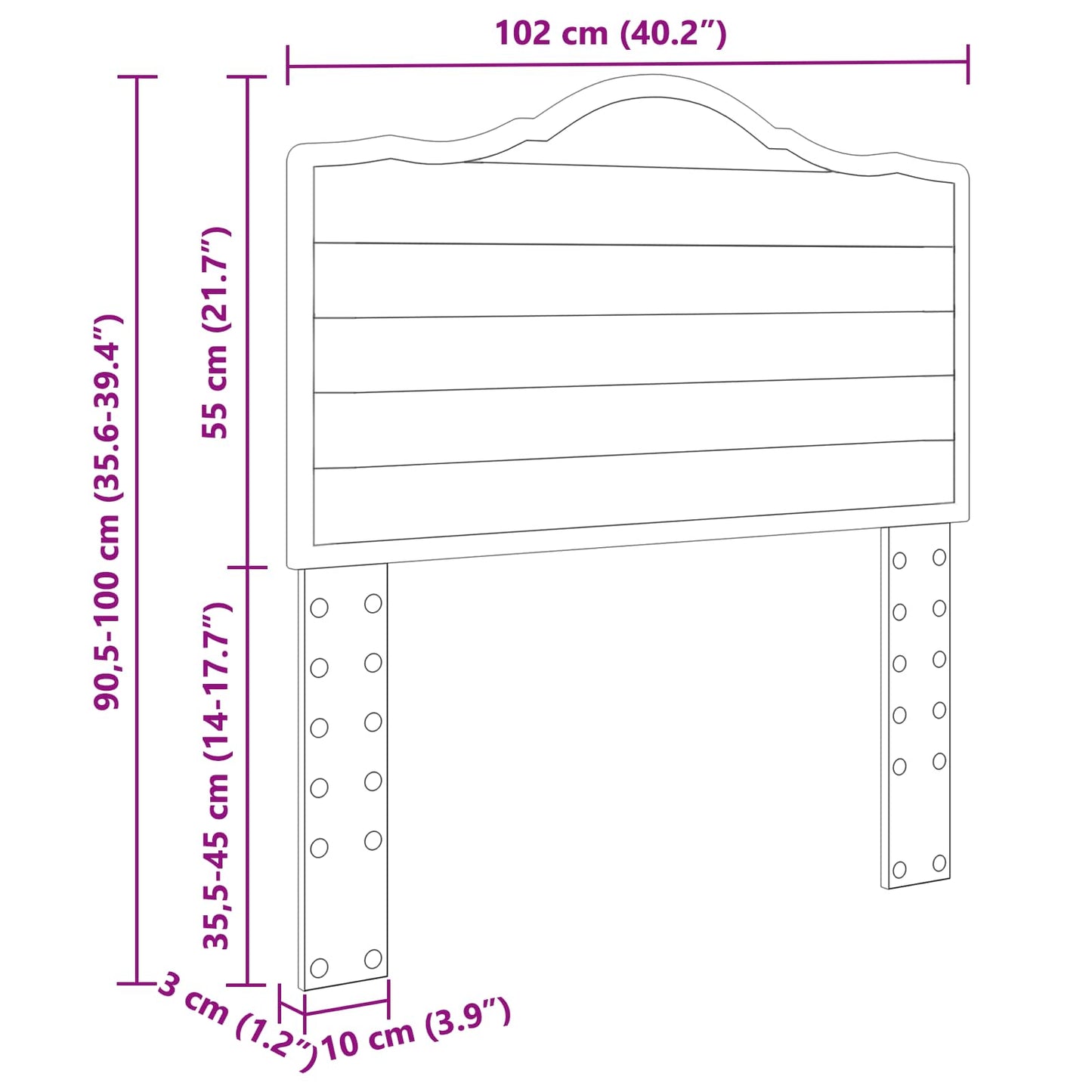 vidaXL Kopfteil Braun Eichen-Optik 100 cm Holzwerkstoff