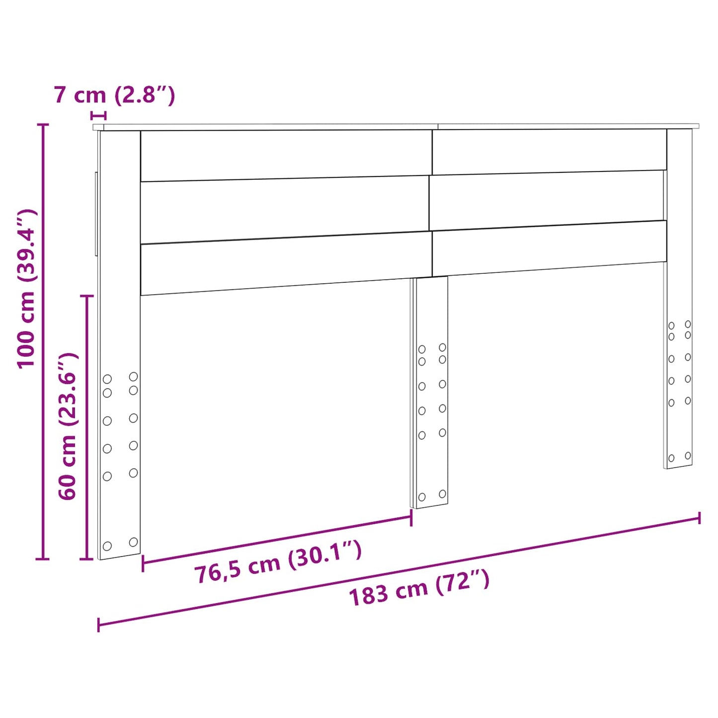 vidaXL Kopfteil Sonoma-Eiche 180 cm Holzwerkstoff