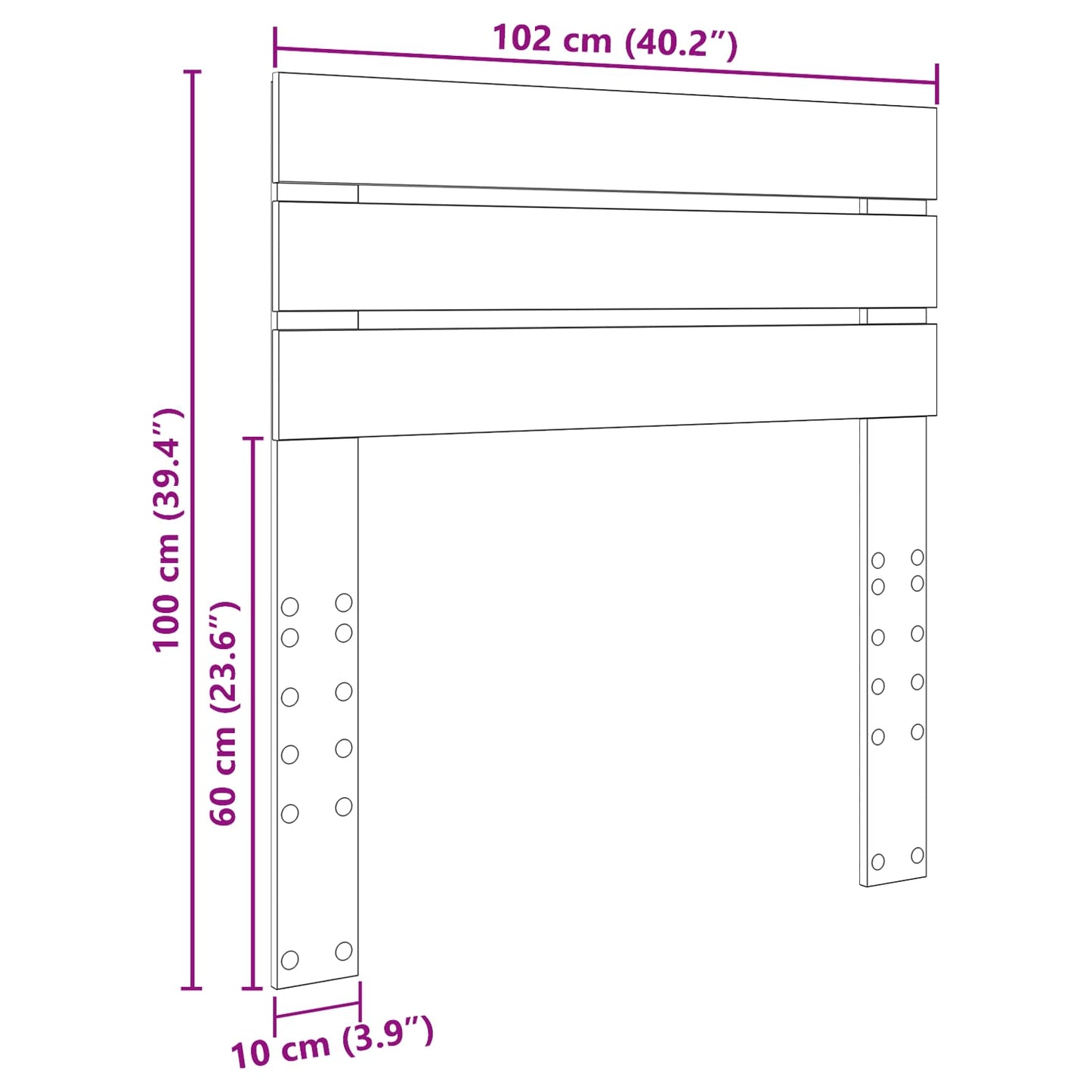 Kopfteil Weiß 100 cm Holzwerkstoff