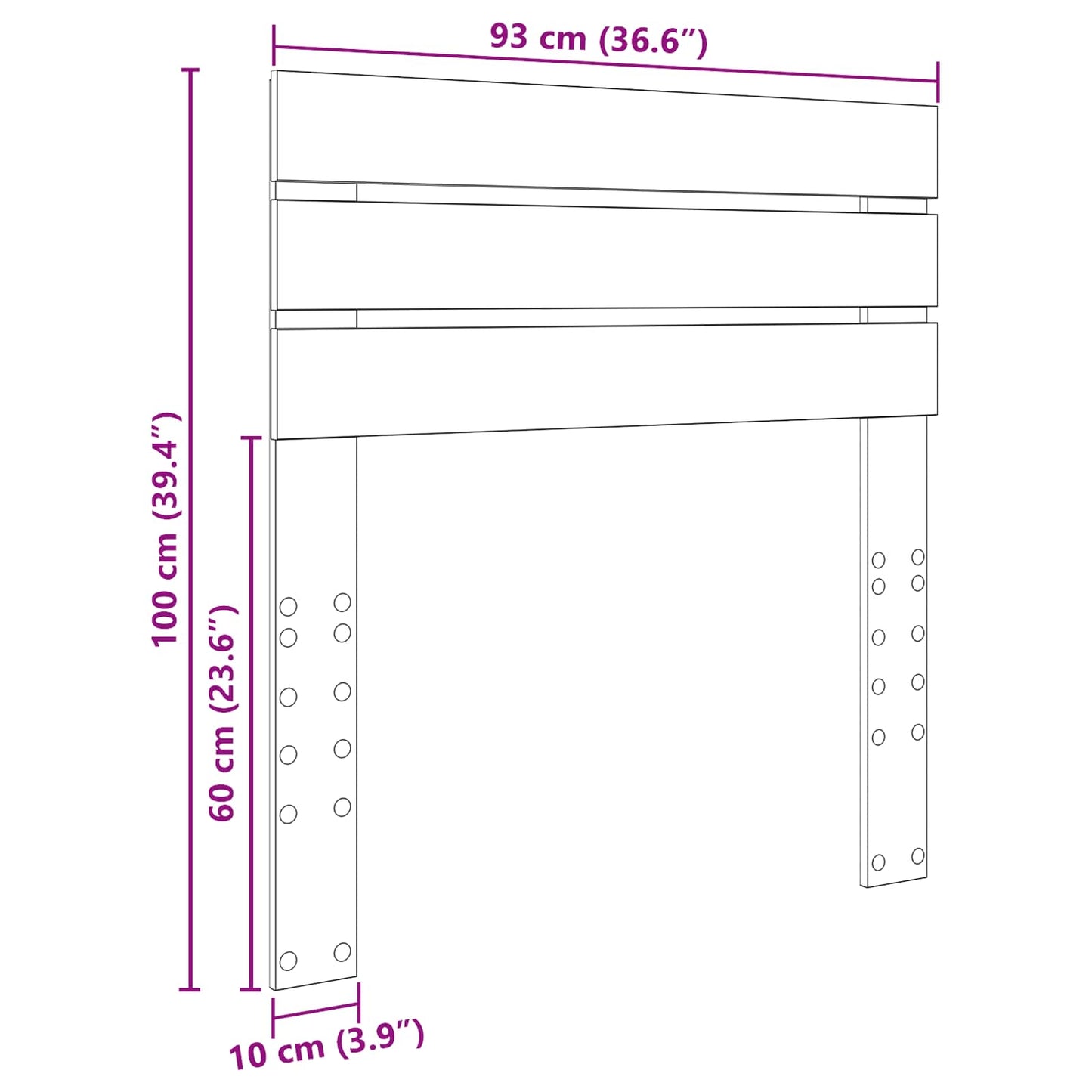 vidaXL Kopfteil Artisan-Eiche 90 cm Holzwerkstoff