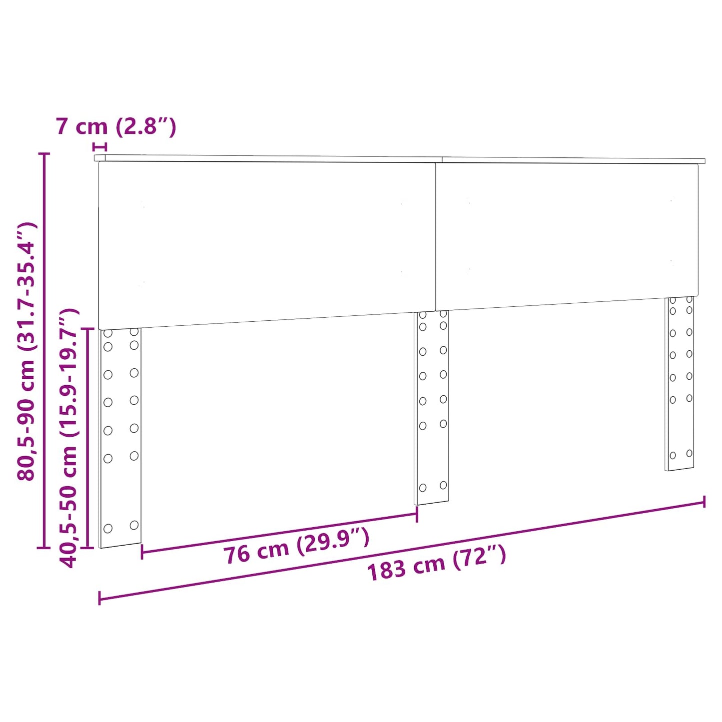 vidaXL Kopfteil Artisan-Eiche 180 cm Holzwerkstoff