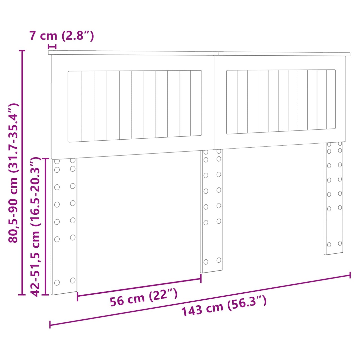 vidaXL Kopfteil Schwarz Eichen-Optik 140 cm Holzwerkstoff