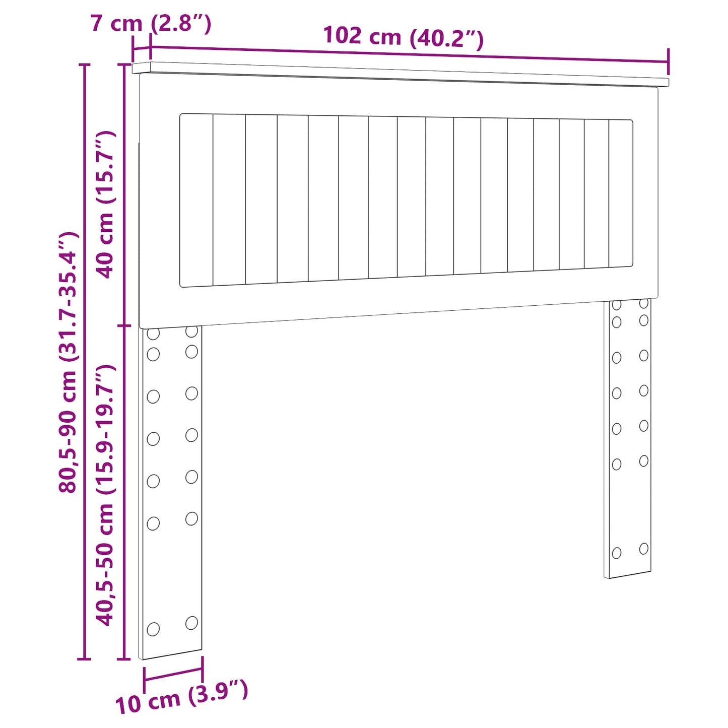 Kopfteil Graues Sonoma 100 cm Holzwerkstoff