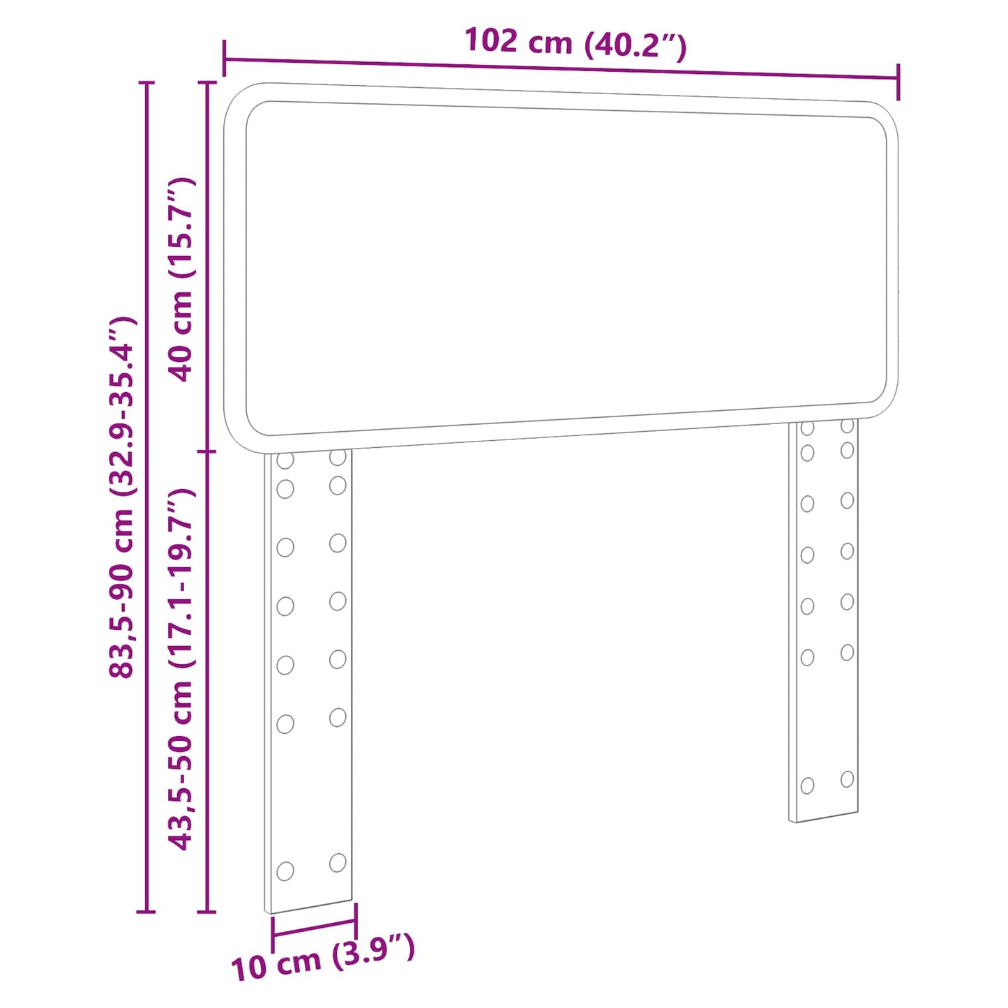 vidaXL Kopfteil Beton Grau 100 cm Holzwerkstoff