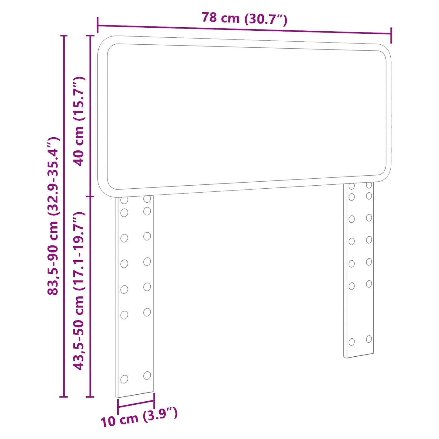 vidaXL Kopfteil Braun Eichen-Optik 75 cm Holzwerkstoff