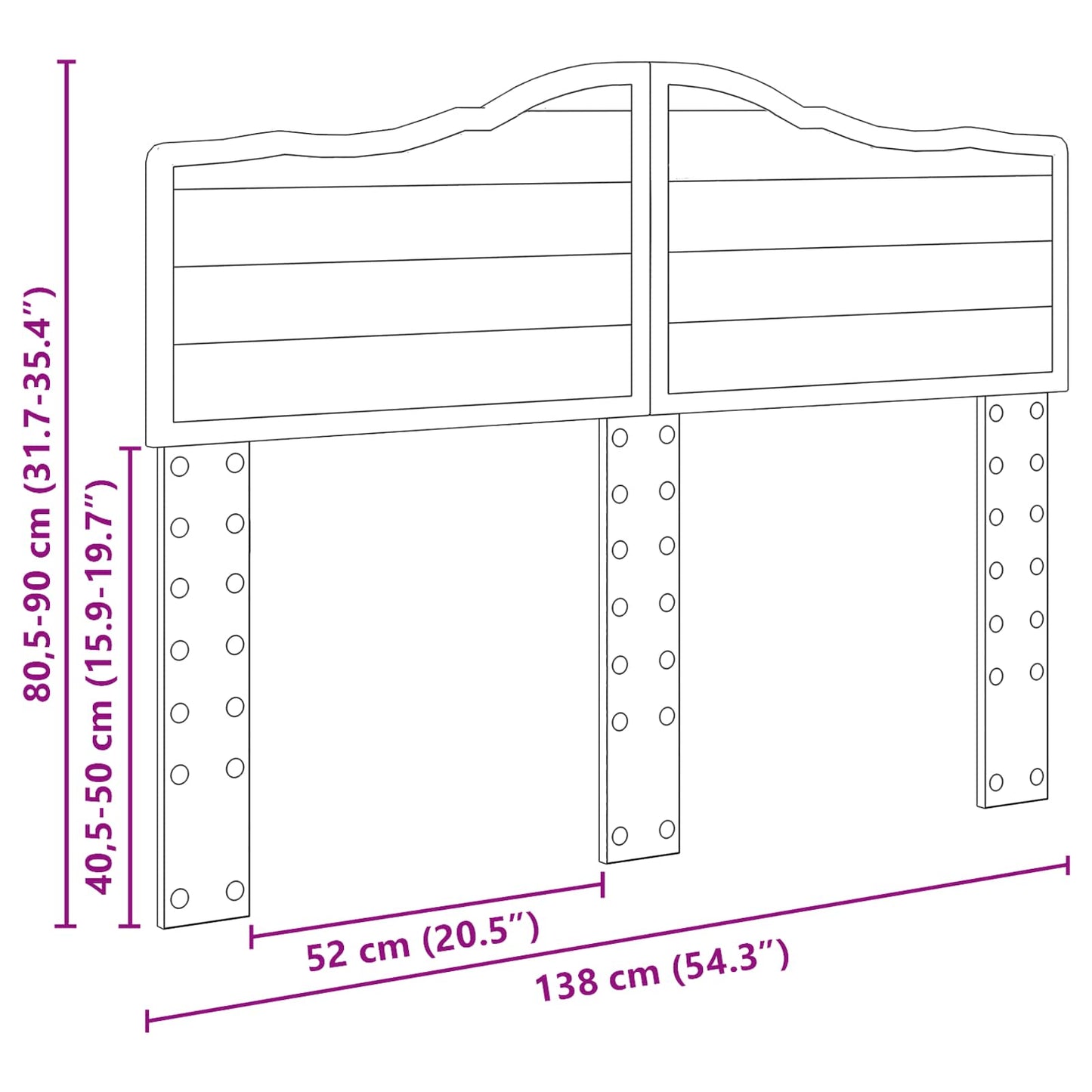 vidaXL Kopfteil Geräucherte Eiche 135 cm Holzwerkstoff