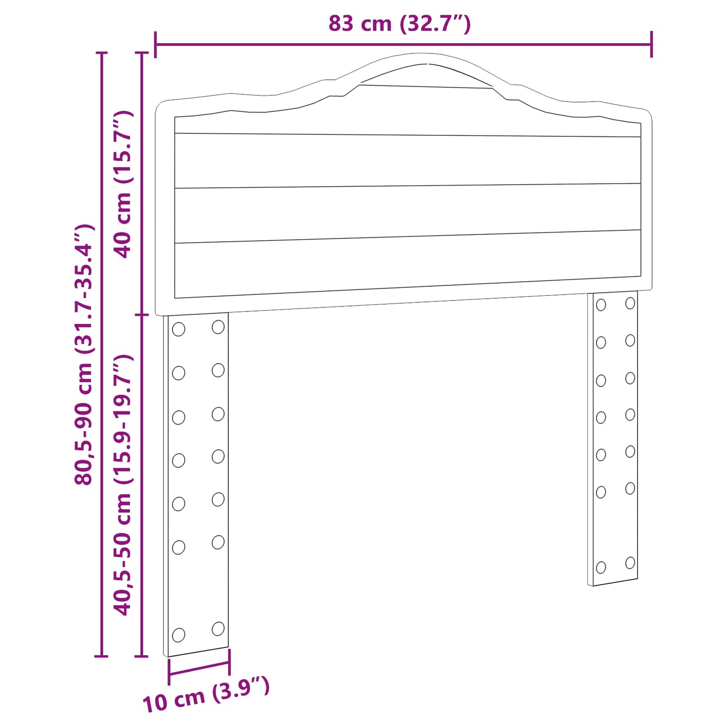 vidaXL Kopfteil Geräucherte Eiche 80 cm Holzwerkstoff