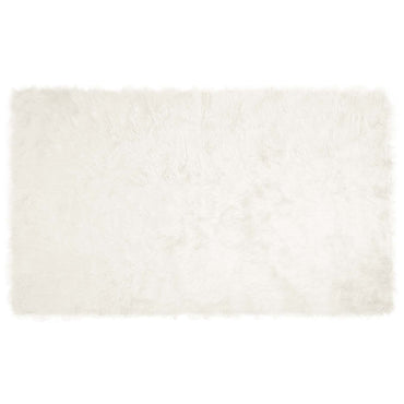 vidaXL Kunstschaffell Teppich Tafalla Weiß 100 x 200 cm Polyester
