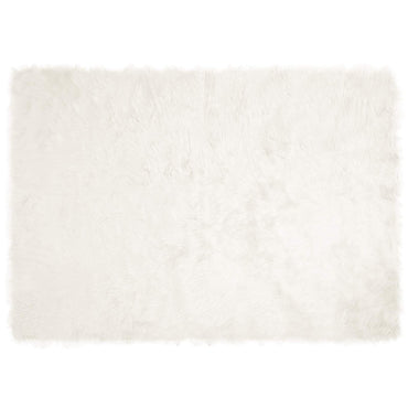 vidaXL Kunstschaffell Teppich Tafalla Weiß 140 x 200 cm Polyester