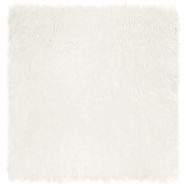 vidaXL Kunstschaffell Teppich Tafalla Weiß 120 x 120 cm Polyester