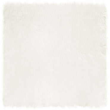 vidaXL Kunstschaffell Teppich Tafalla Weiß 200 x 200 cm Polyester