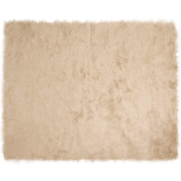 vidaXL Kunstschaffell Teppich Tafalla Beige 200 x 280 cm Polyester
