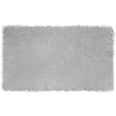 vidaXL Kunstschaffell Teppich Tafalla Grau 100 x 200 cm Polyester