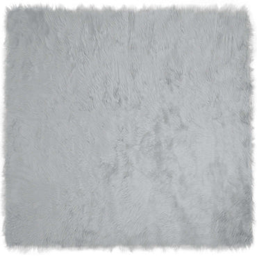 vidaXL Kunstschaffell Teppich Tafalla Grau 240 x 240 cm Polyester