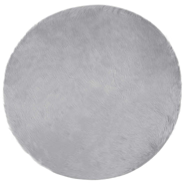 vidaXL Kunstschaffell Teppich Tafalla Grau Ø 160 cm Polyester