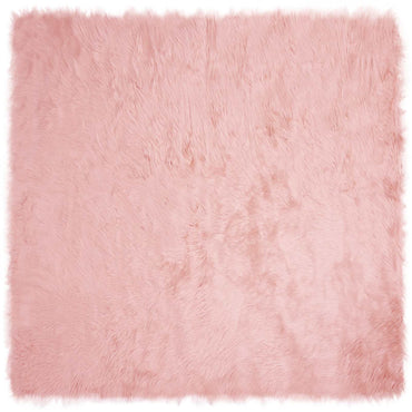vidaXL Kunstschaffell Teppich Tafalla Rosa 240 x 240 cm Polyester