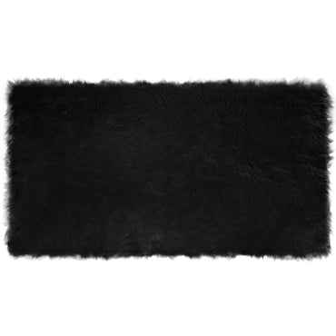 vidaXL Kunstschaffell Teppich Tafalla Schwarz 60 x 110 cm Polyester