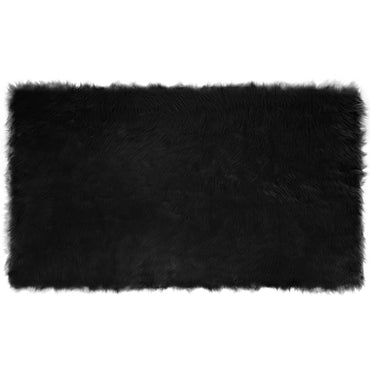 vidaXL Kunstschaffell Teppich Tafalla Schwarz 100 x 200 cm Polyester