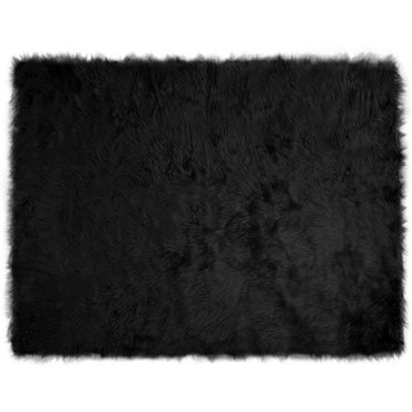 vidaXL Kunstschaffell Teppich Tafalla Schwarz 240 x 340 cm Polyester