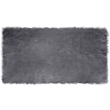 vidaXL Tapis fausse fourrure Tafalla anthracite 80 x 150 cm polyester