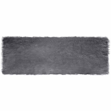 vidaXL Tapis en fausse peau de mouton Tafalla Anthracite 80 x 250 cm Polyester