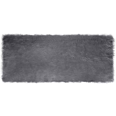 vidaXL Tapis fausse fourrure Tafalla anthracite 100 x 200 cm polyester