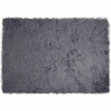 vidaXL Tapis fausse fourrure Tafalla Anthracite 120 x 170 cm Polyester