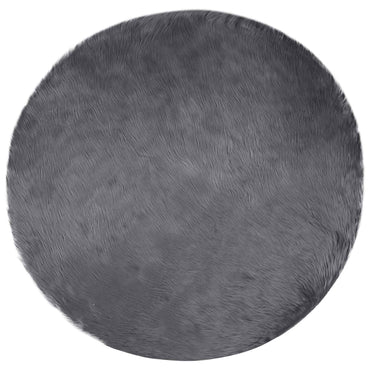 vidaXL Kunstschaffell Teppich Tafalla Anthrazit Ø 160 cm Polyester