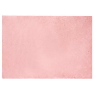 vidaXL Tapis Olite Lapin en Fausse Fourrure Rose 140 x 200 cm Polyester