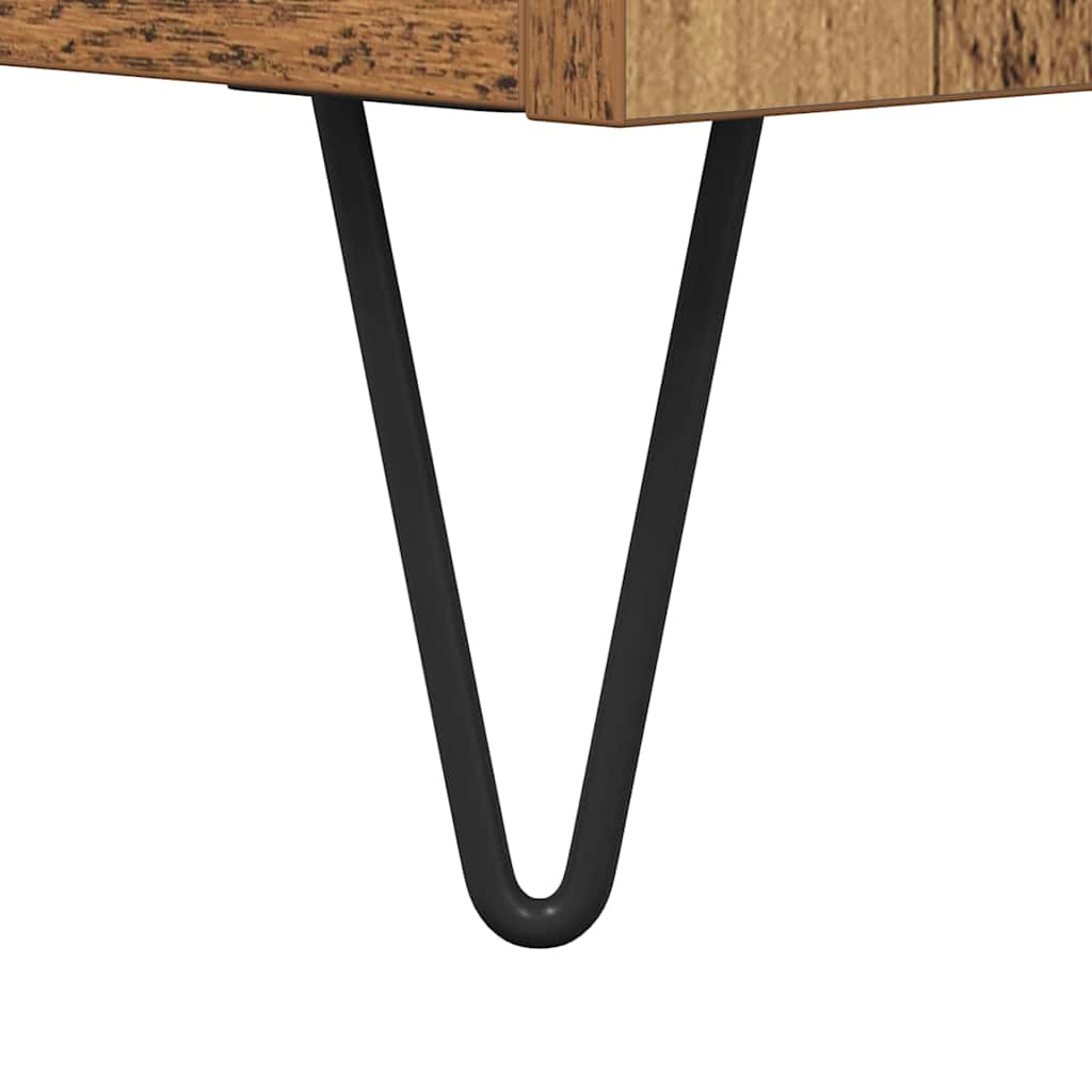 vidaXL Highboard 2 pcs Altholz Ingenieurholz und Glas