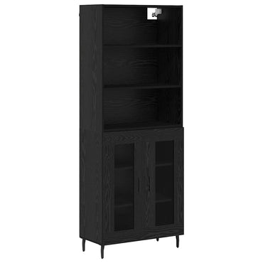 vidaXL Bahut haut noir aspect chêne 69,5 x 34 x 180 cm