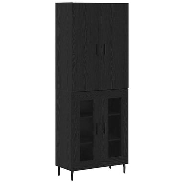 vidaXL Highboard 2 pcs Artisan-Eiche Engineered Wood und Glas