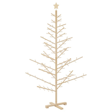 vidaXL Holz Weihnachtsbaum mit Ständer Natur 180 cm Massivholz Kiefer