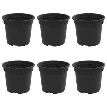 vidaXL Runder Blumentopf 6 pcs Schwarz Ø 12,5 x 10 cm Kunststoff