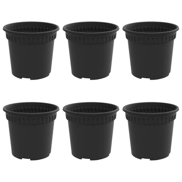 vidaXL Runder Blumentopf 6 pcs Schwarz Ø 15 x 12 cm Kunststoff