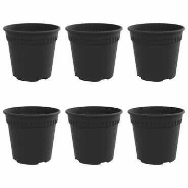 vidaXL Runder Blumentopf 6 pcs Schwarz Ø 17 x 14 cm Kunststoff